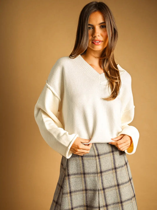 Snowcat V Neck Sweater