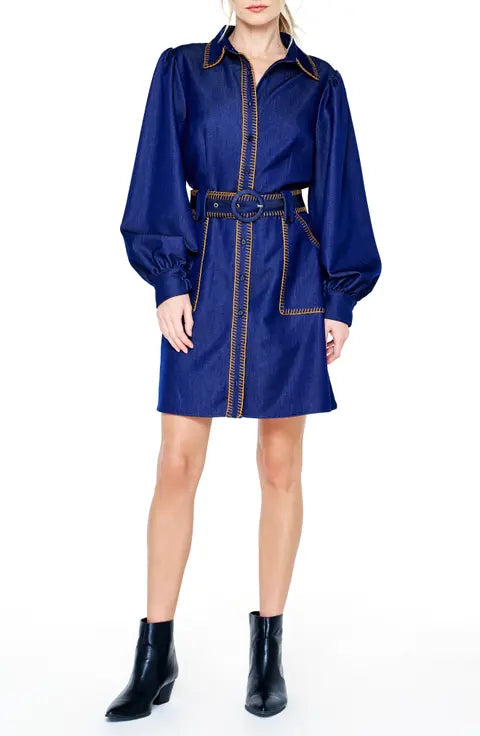 Gelso Whipstitch Denim Dress