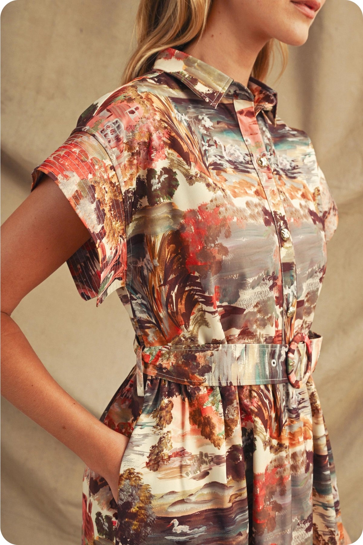 Vintage Garden Shirt Dress