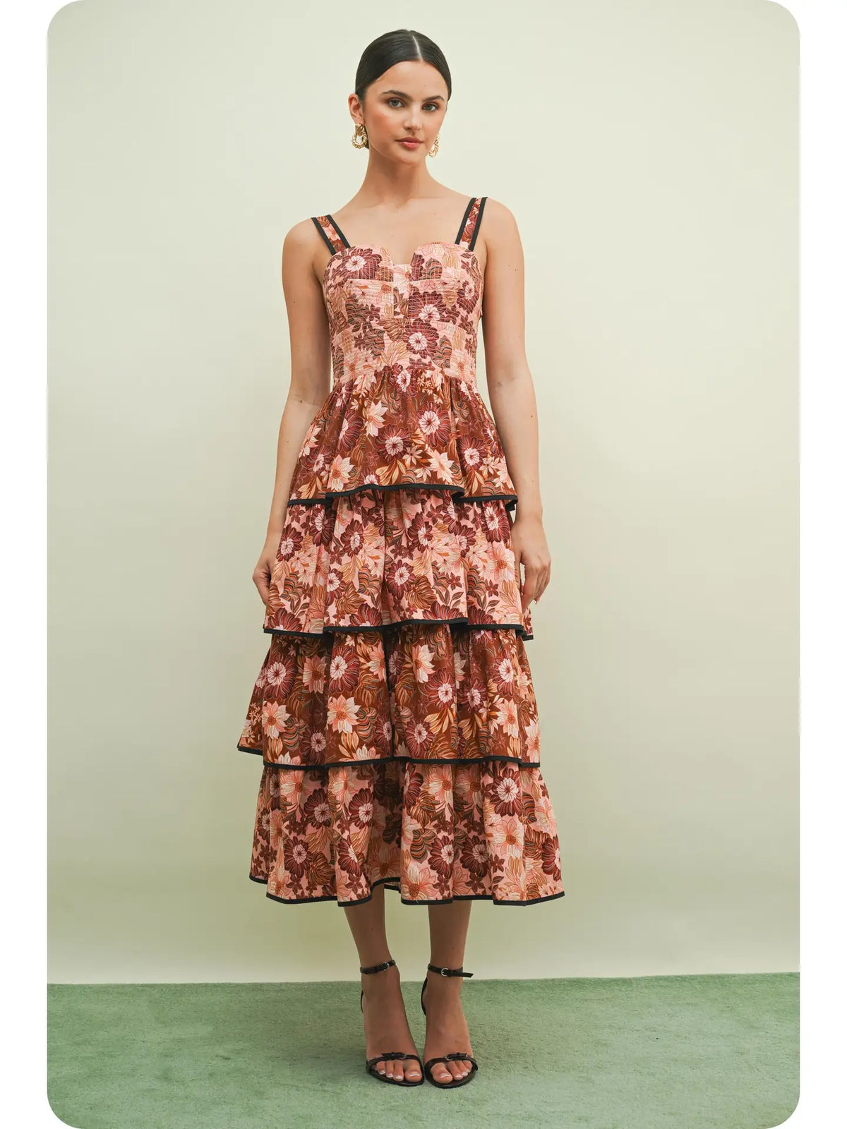 Retro Flora Print Dress