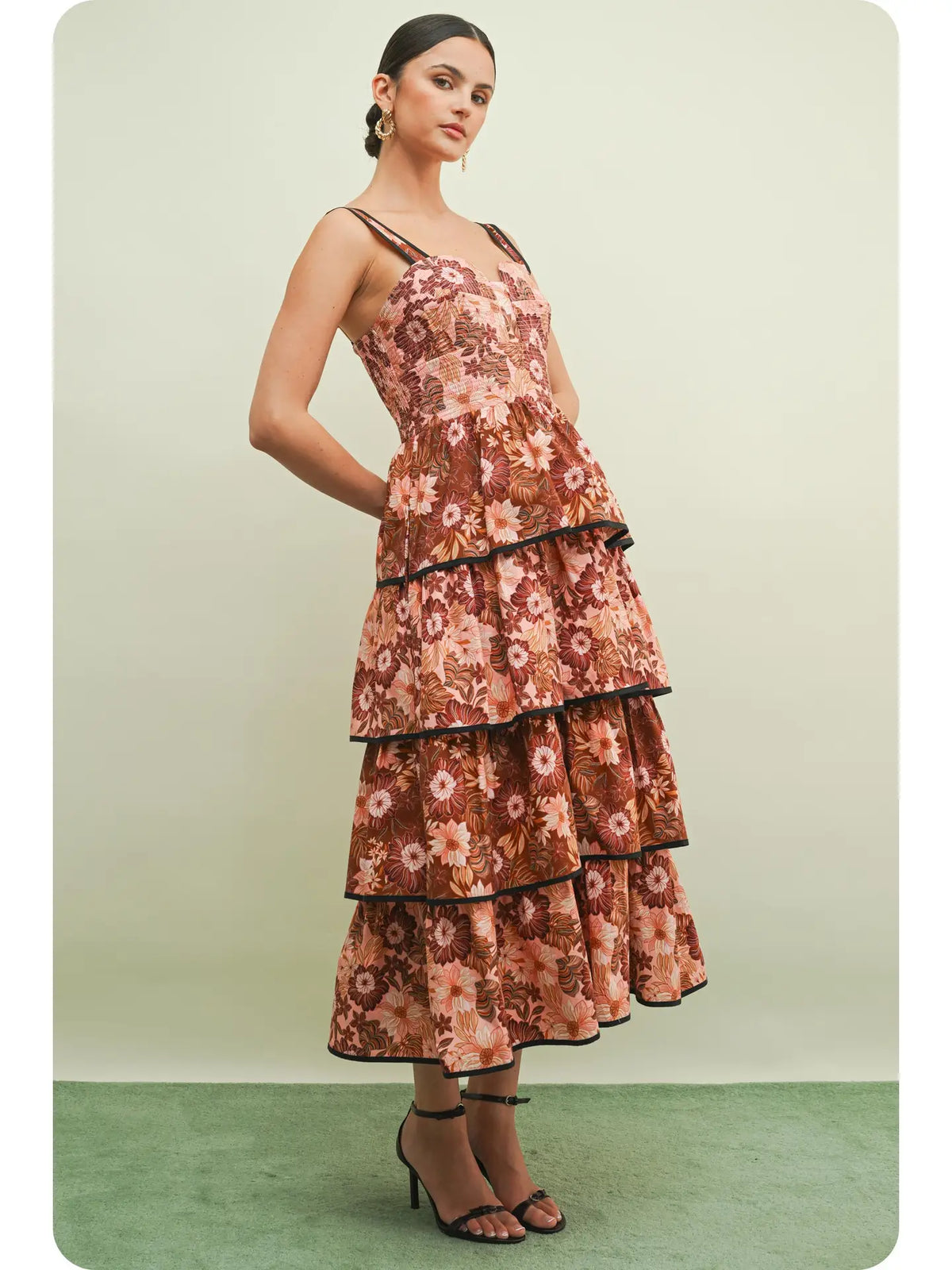 Retro Flora Print Dress