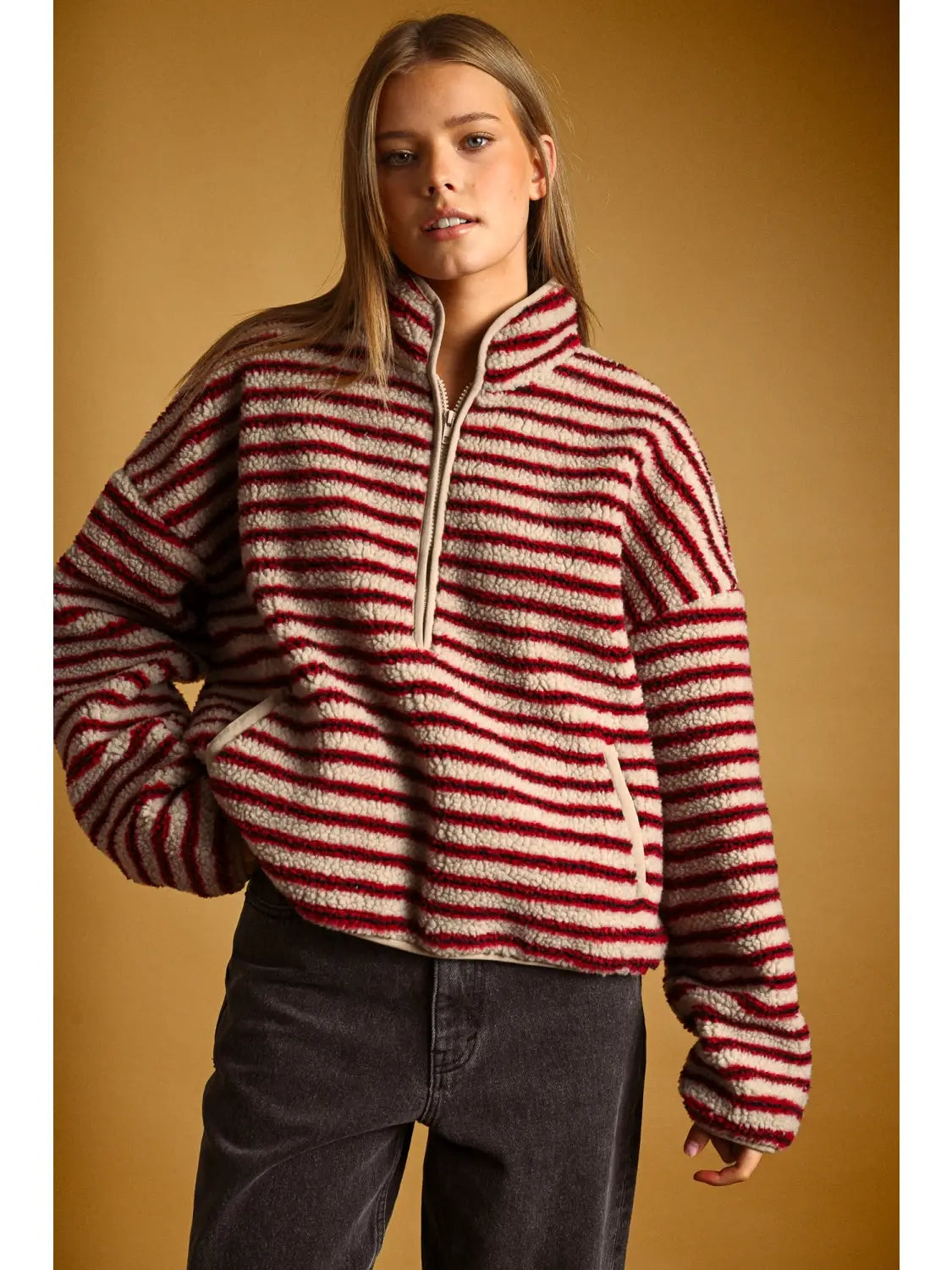 Sherpa Striped Half Zip
