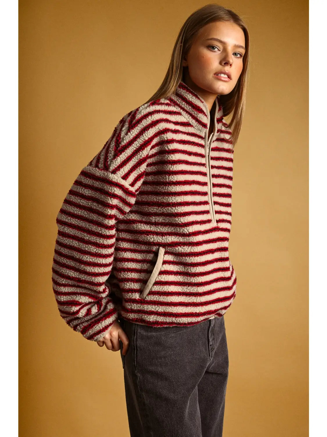 Sherpa Striped Half Zip