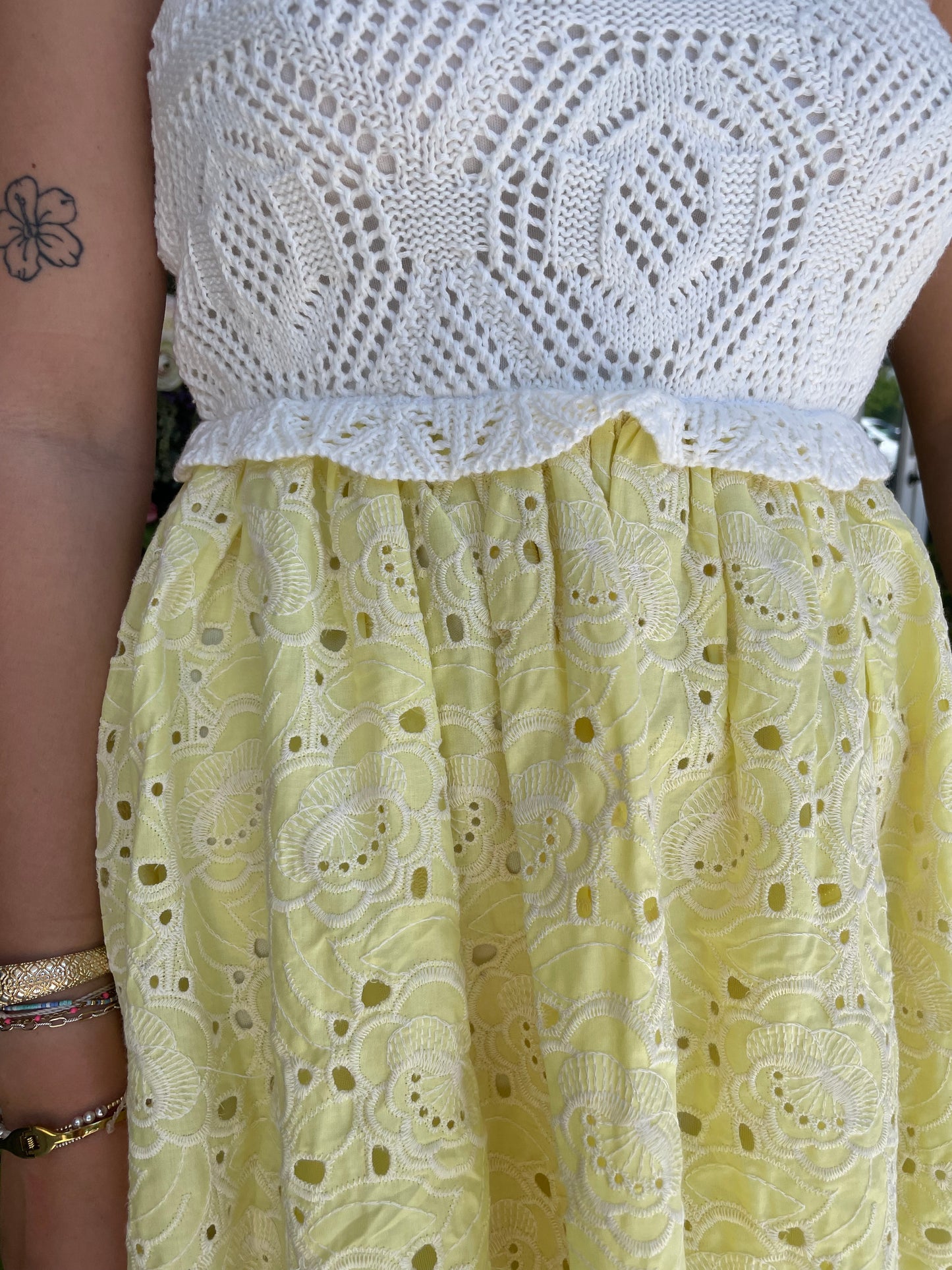 Yellow and Lace Mini Dress
