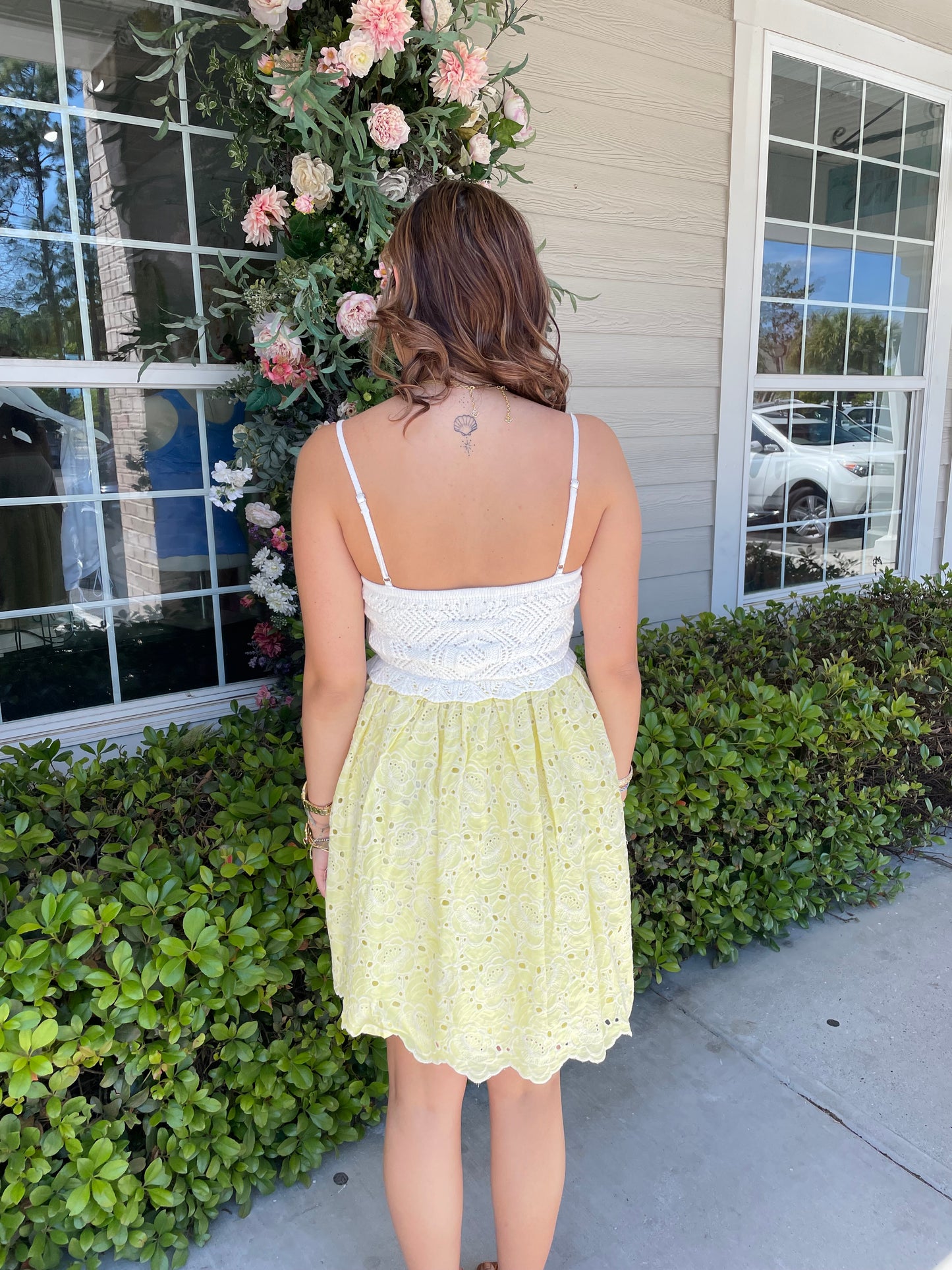 Yellow and Lace Mini Dress