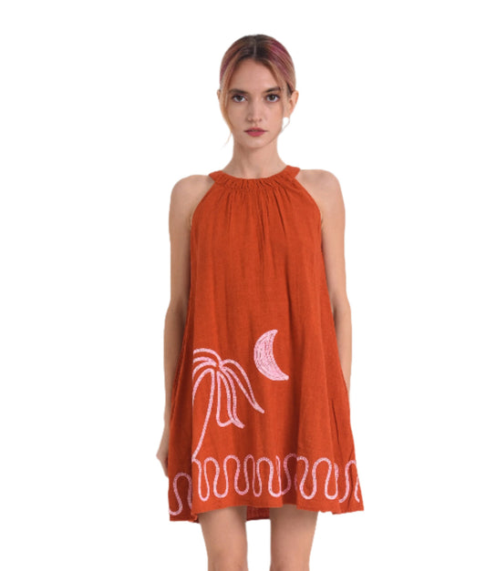 Palm & Loop Halter Dress