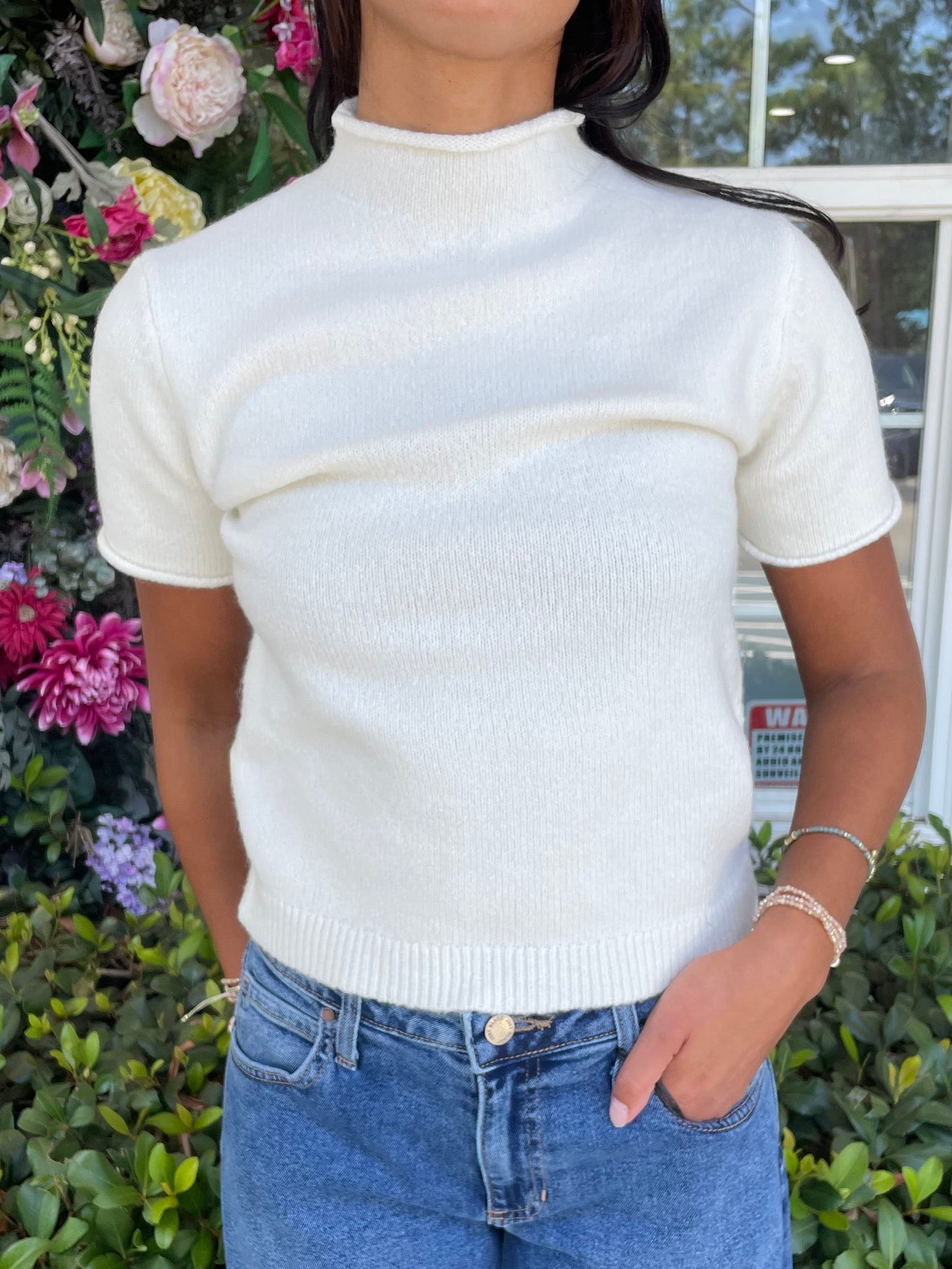 Short Sleeve Sweater - 2 Colors