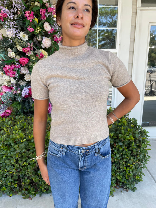 Short Sleeve Sweater - 2 Colors