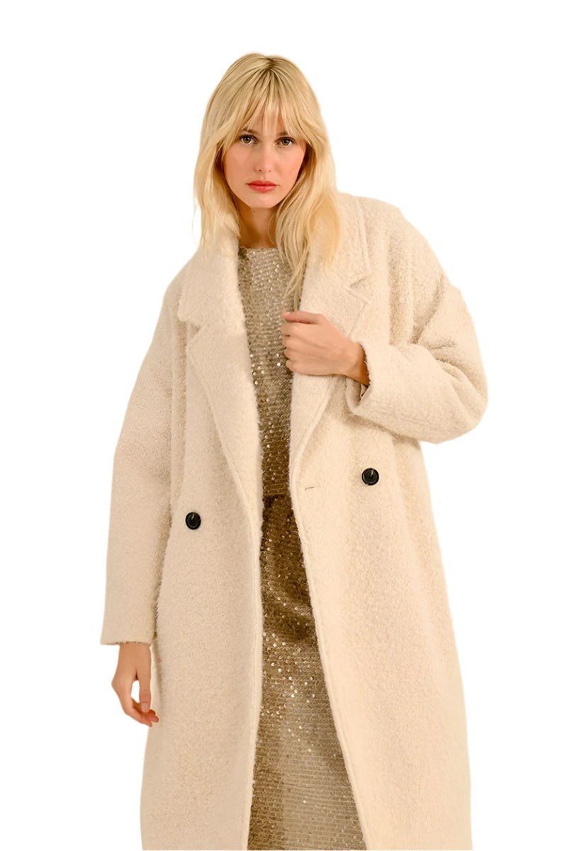 Long Sheepskin Effect Coat