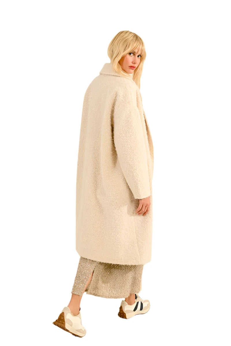 Long Sheepskin Effect Coat