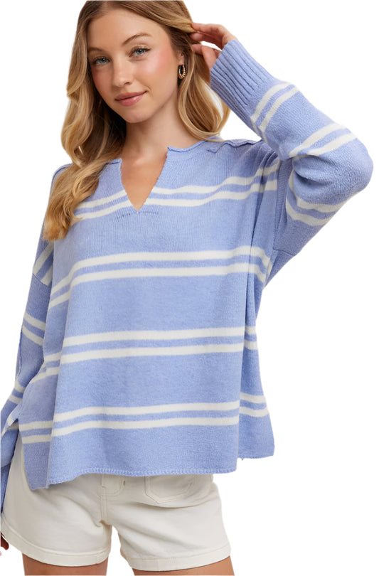 Notched Nantucket Sweater - 2 Colors