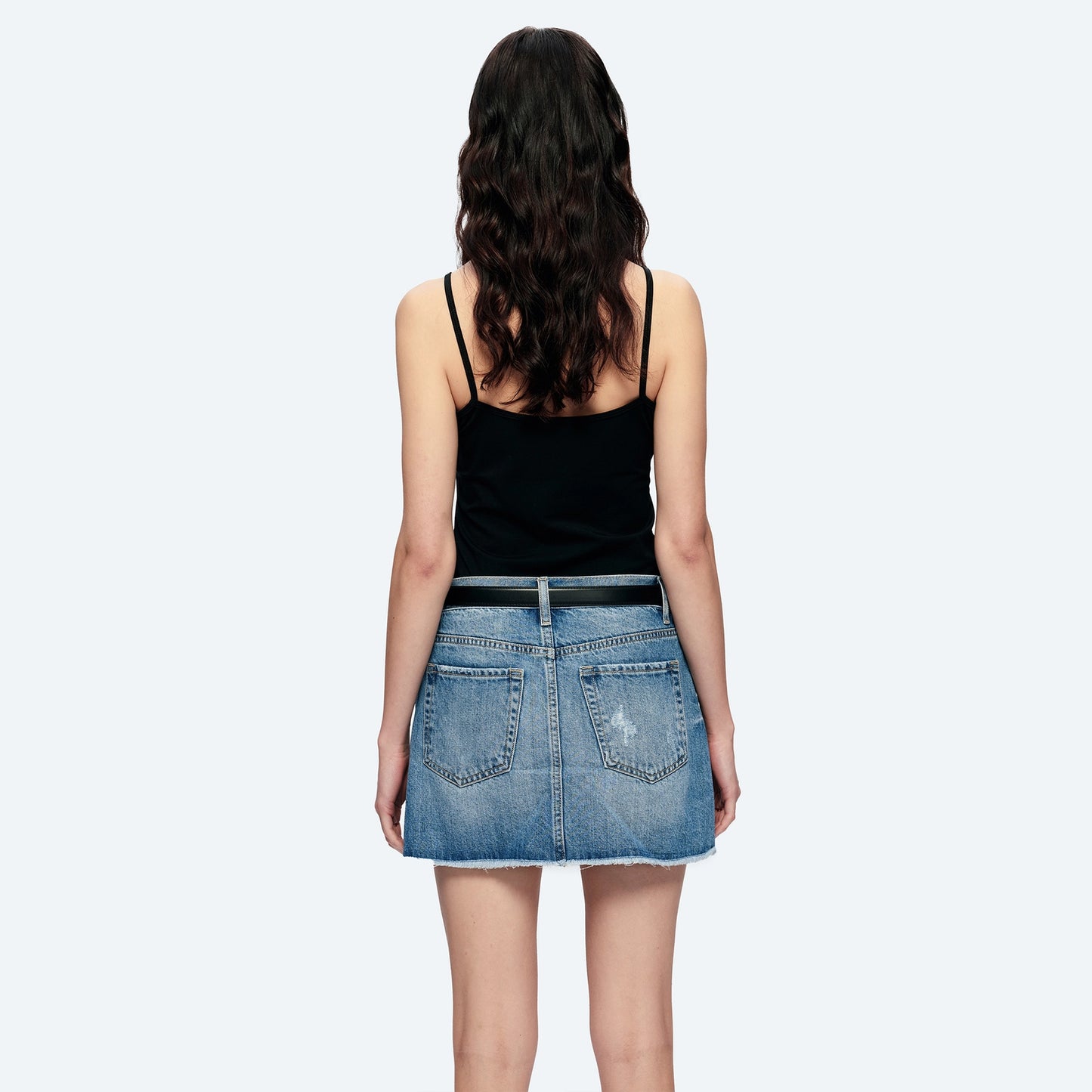 Anna Distressed Denim Mini Skirt