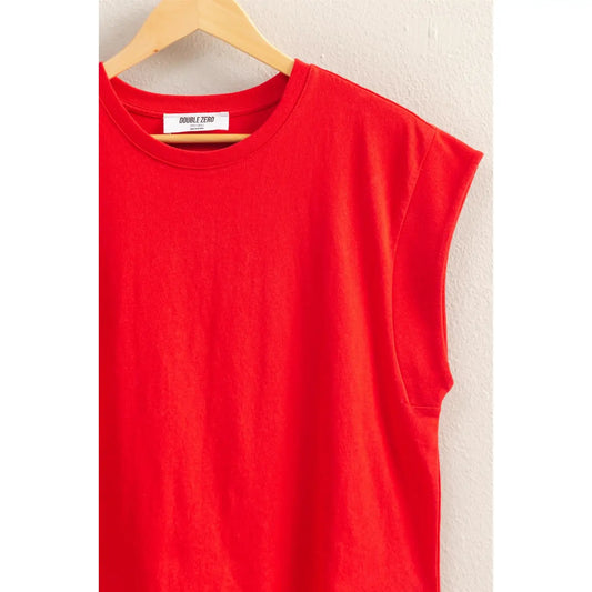 Cold Shoulder Tee - Red