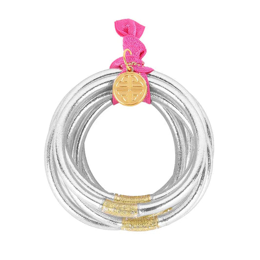 Silver All Weather Bangles - Set of 6