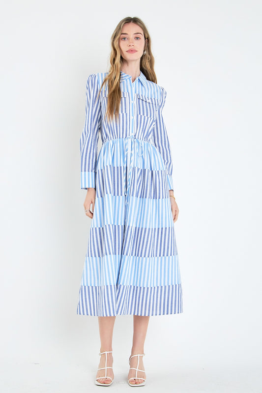 Striped Block Maxi Dress