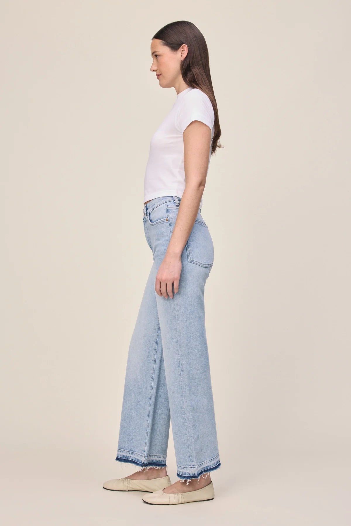 ICN Cropped Wide Leg in Ice Age