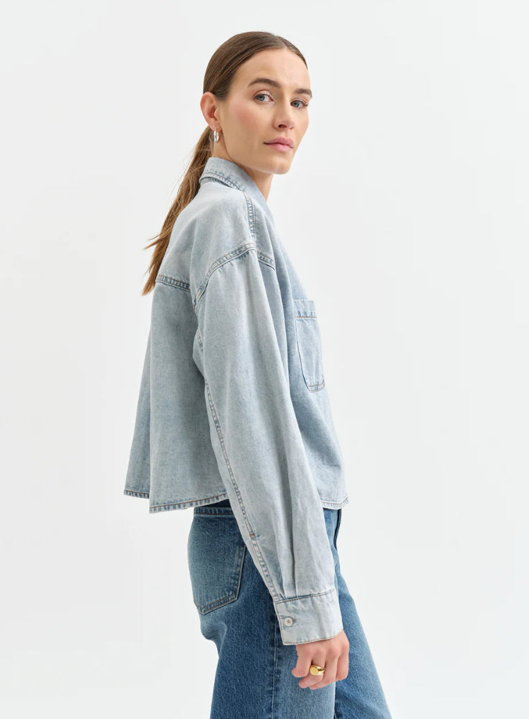 The Editor Cropped Button Up in Call Me