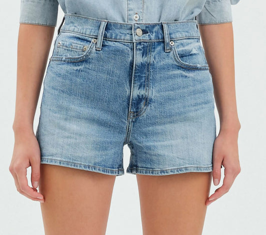 Troublemaker High Waist Denim Short - Marine Vintage