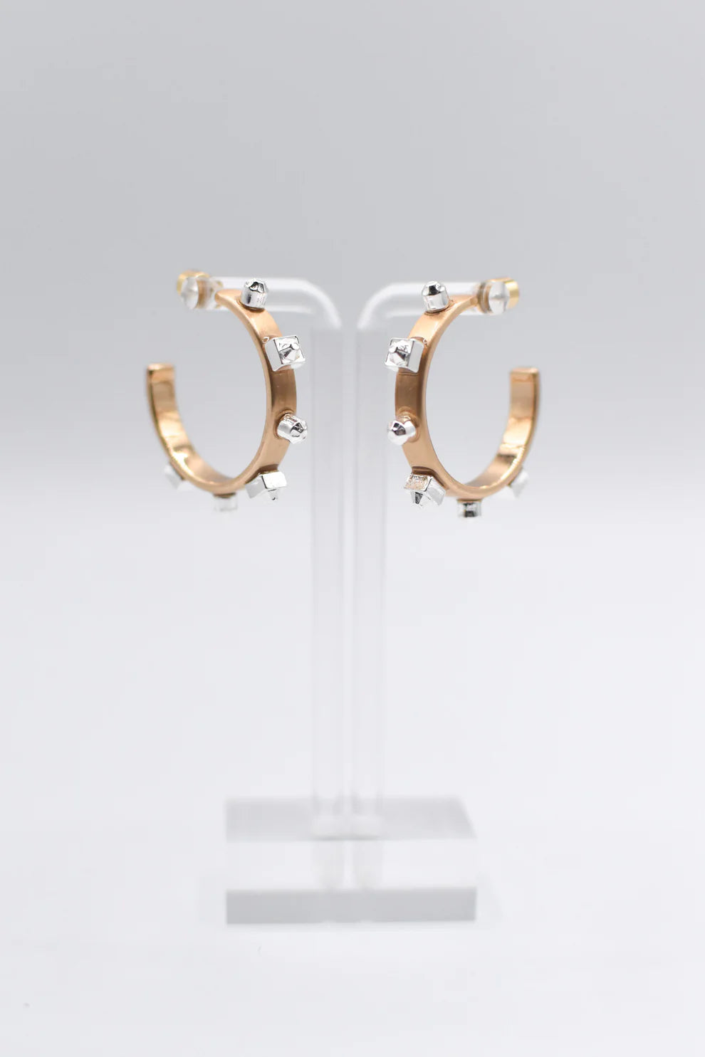 Smith & Co Mixed Metal Hoop - Gold with Silver Studs