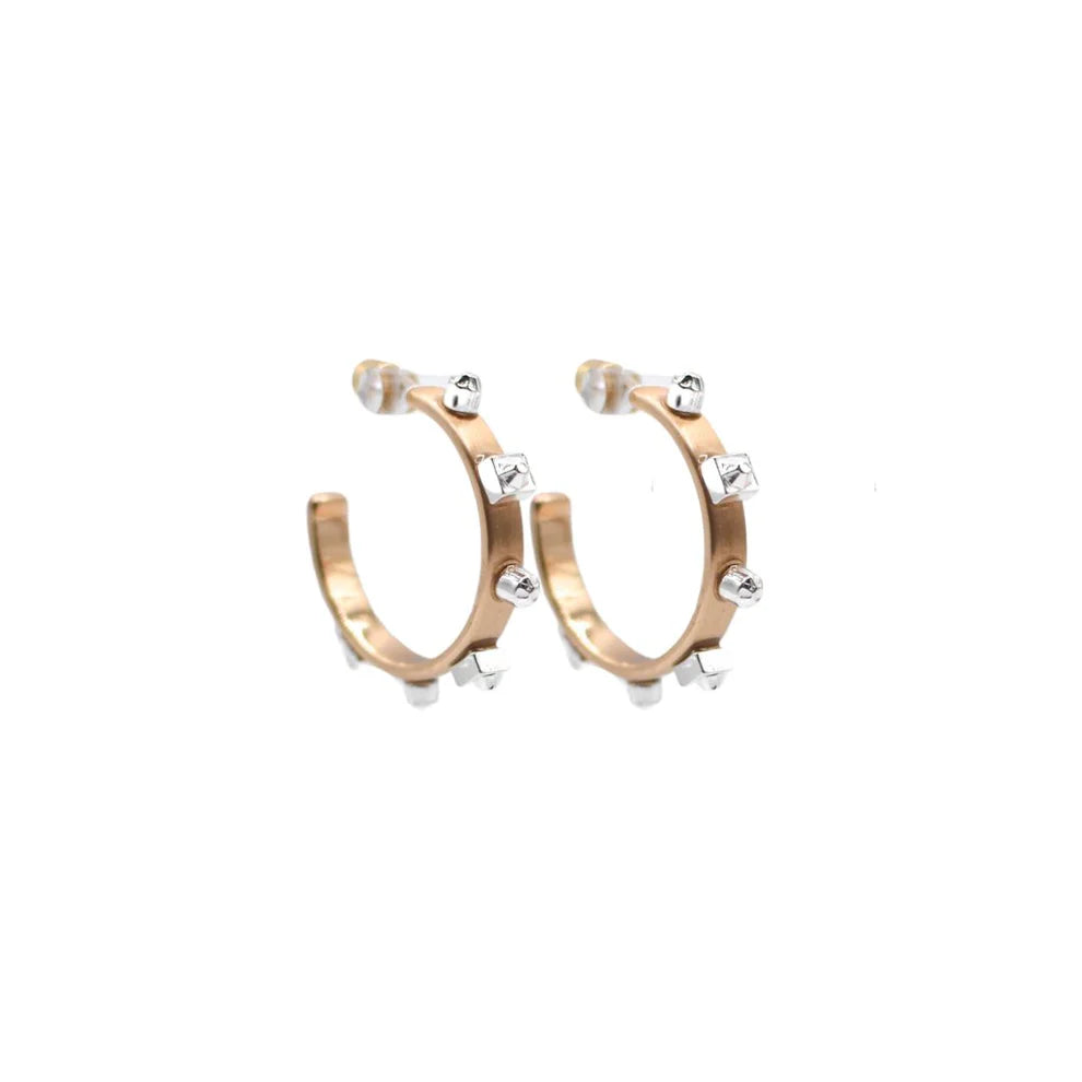 Smith & Co Mixed Metal Hoop - Gold with Silver Studs