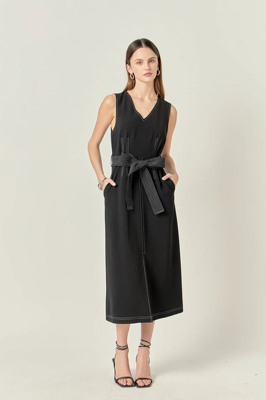Stitch Detail Midi Dress