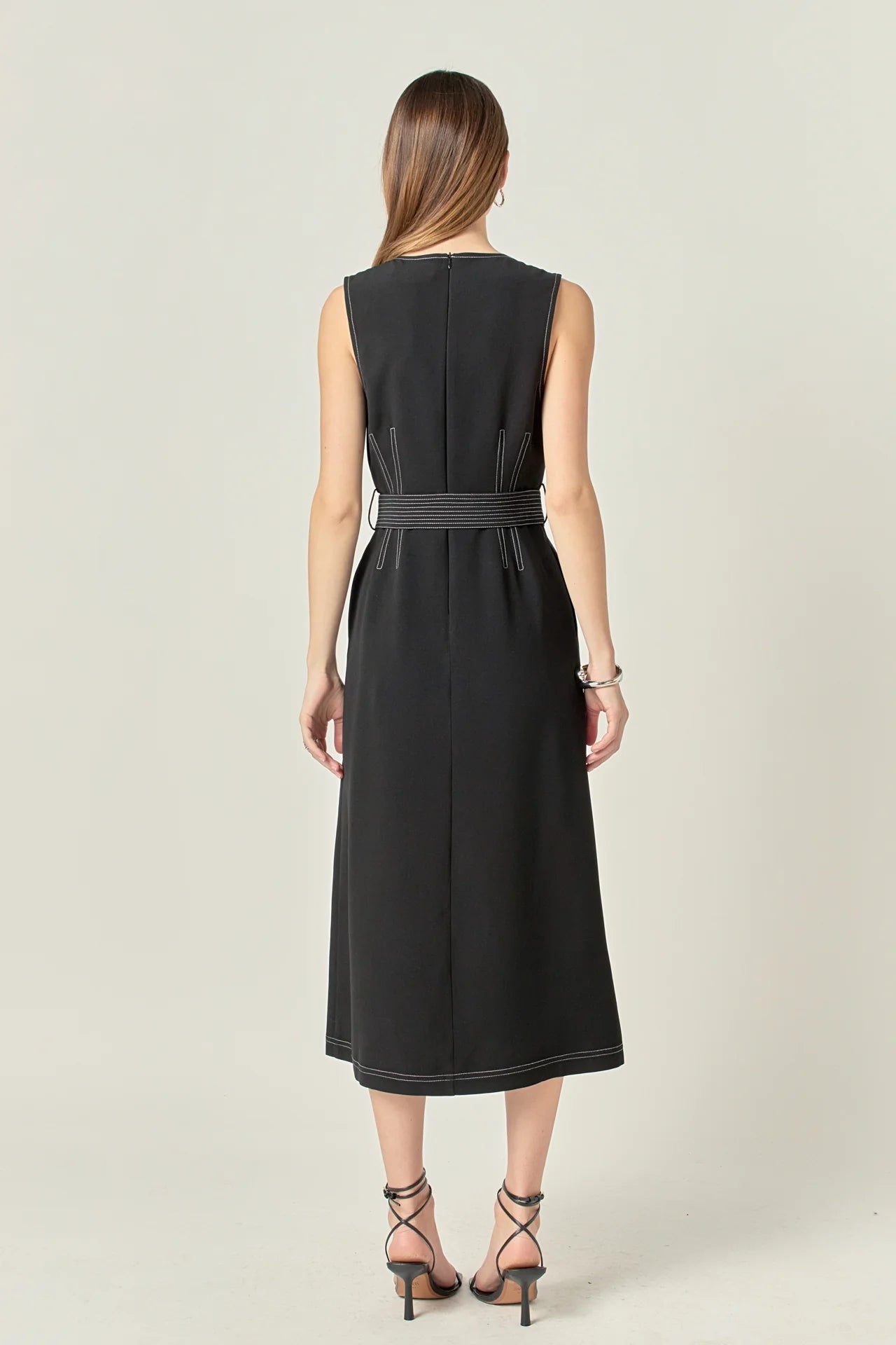 Stitch Detail Midi Dress