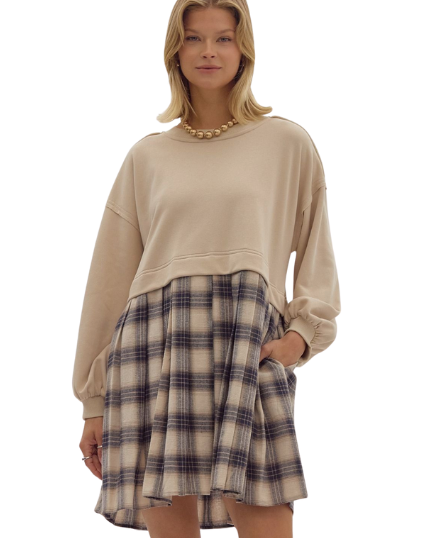 Thankful Dress- Sand