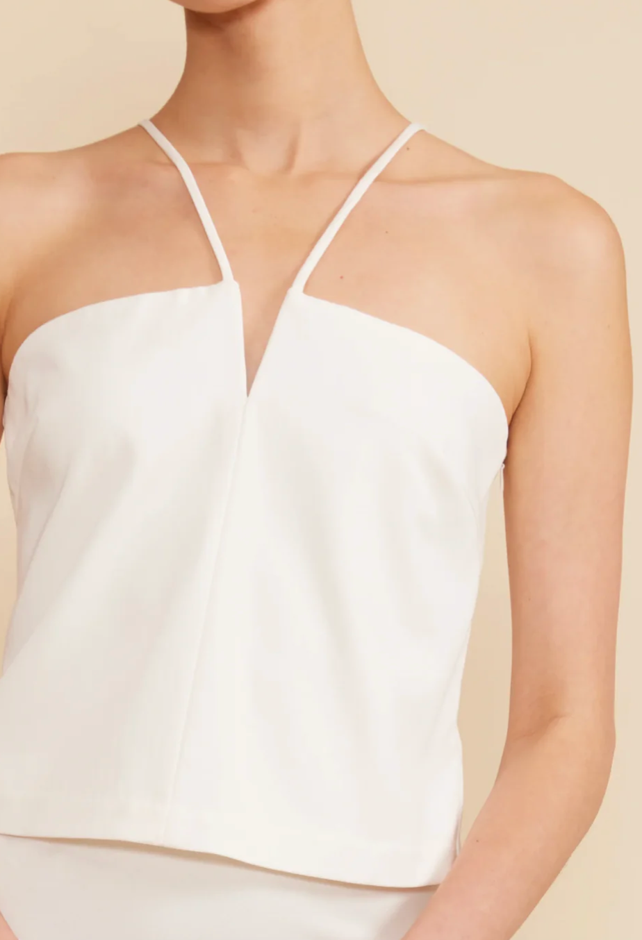 Tatum V-Neck Top - White