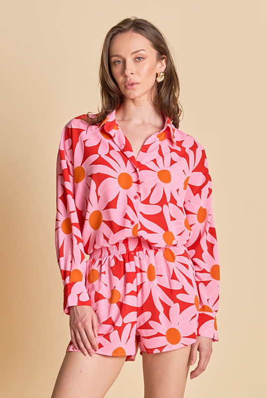Flower Power Button Front Top