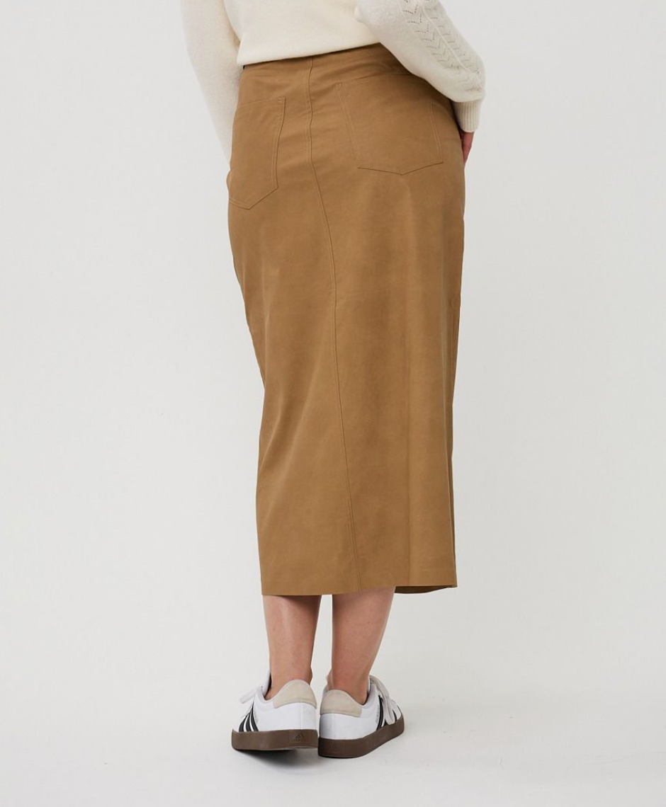 Light Caramel Split Skirt
