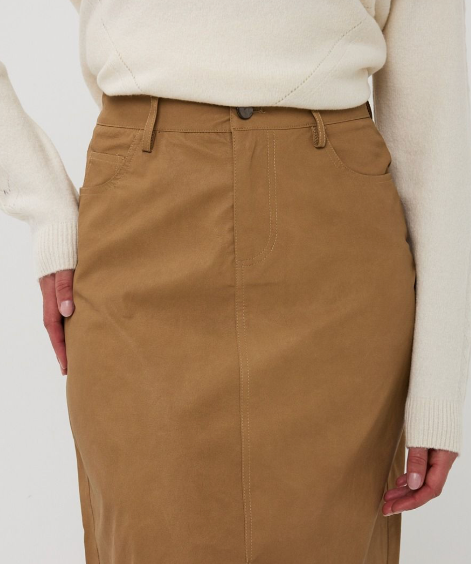 Light Caramel Split Skirt