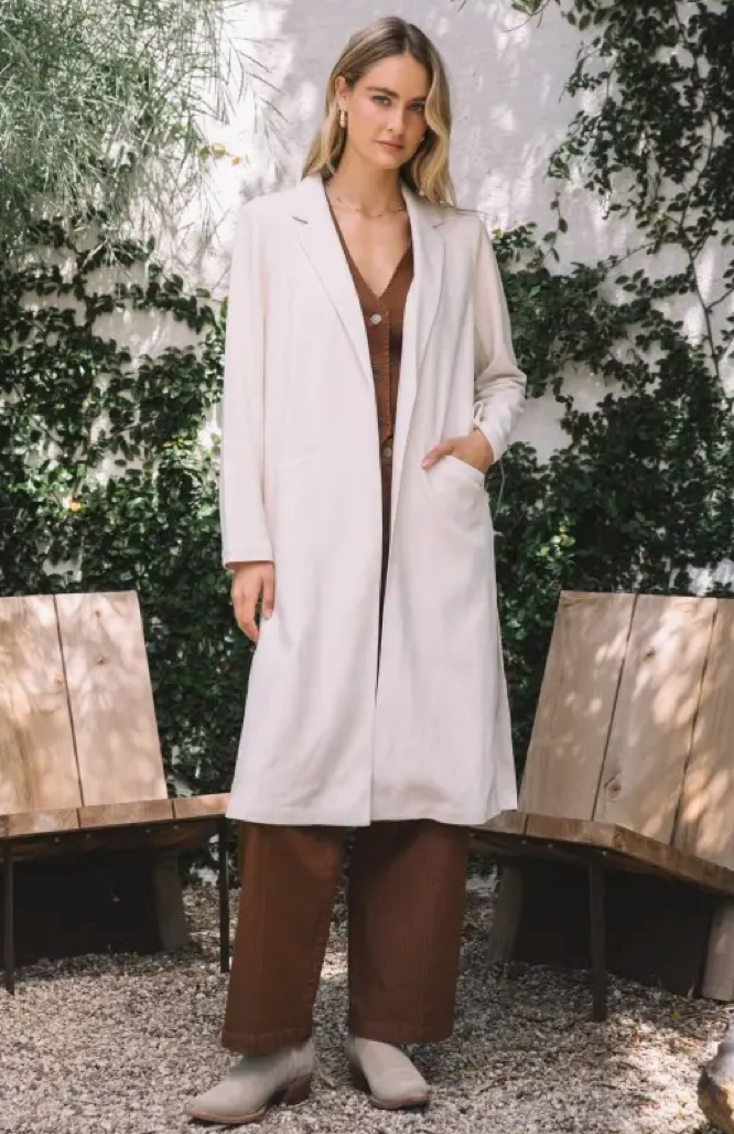 Faux Suede Duster