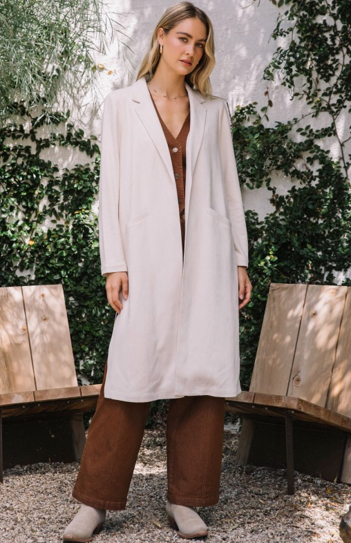 Faux Suede Duster