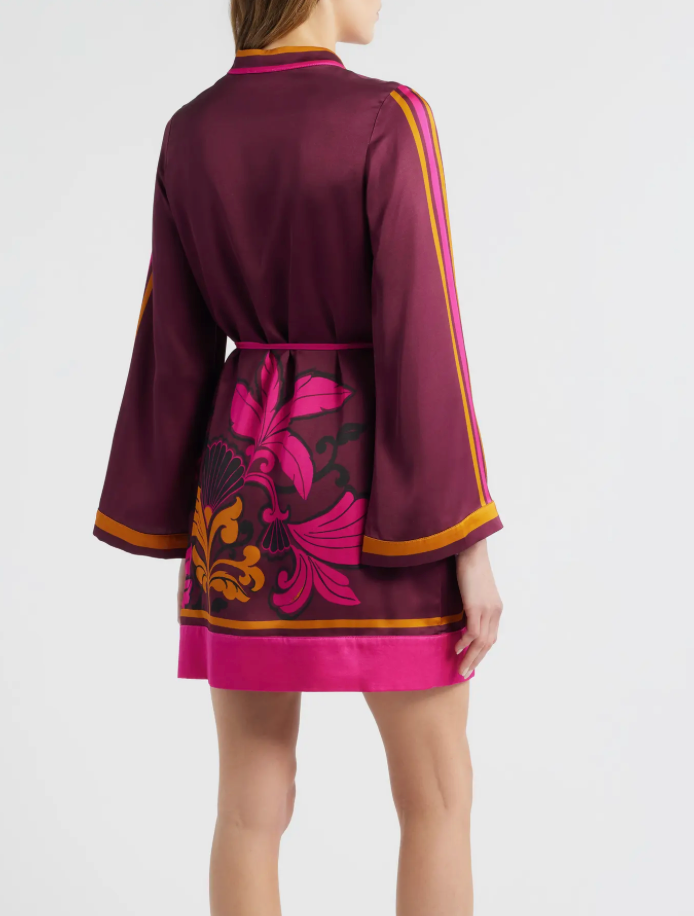 Burgundy Timber Print Mini Dress