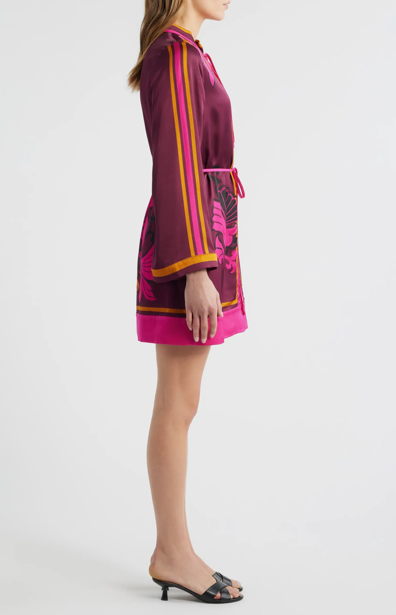 Burgundy Timber Print Mini Dress