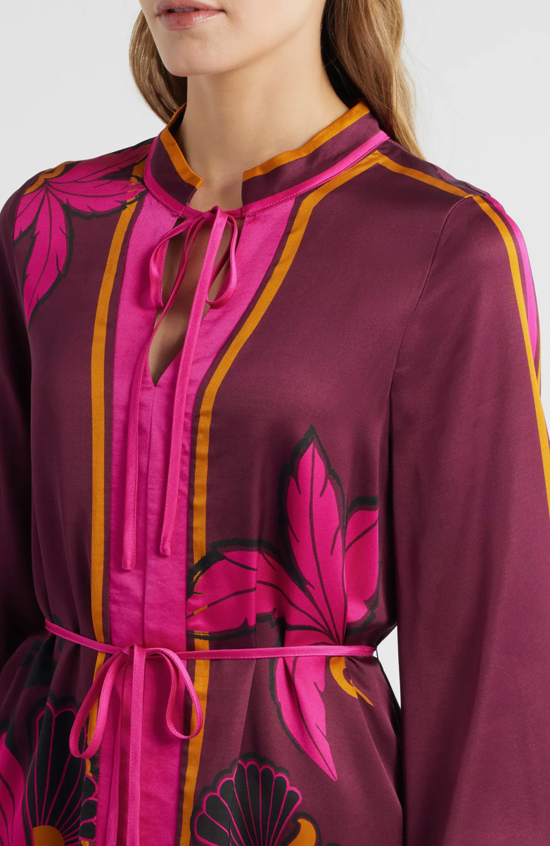 Burgundy Timber Print Mini Dress