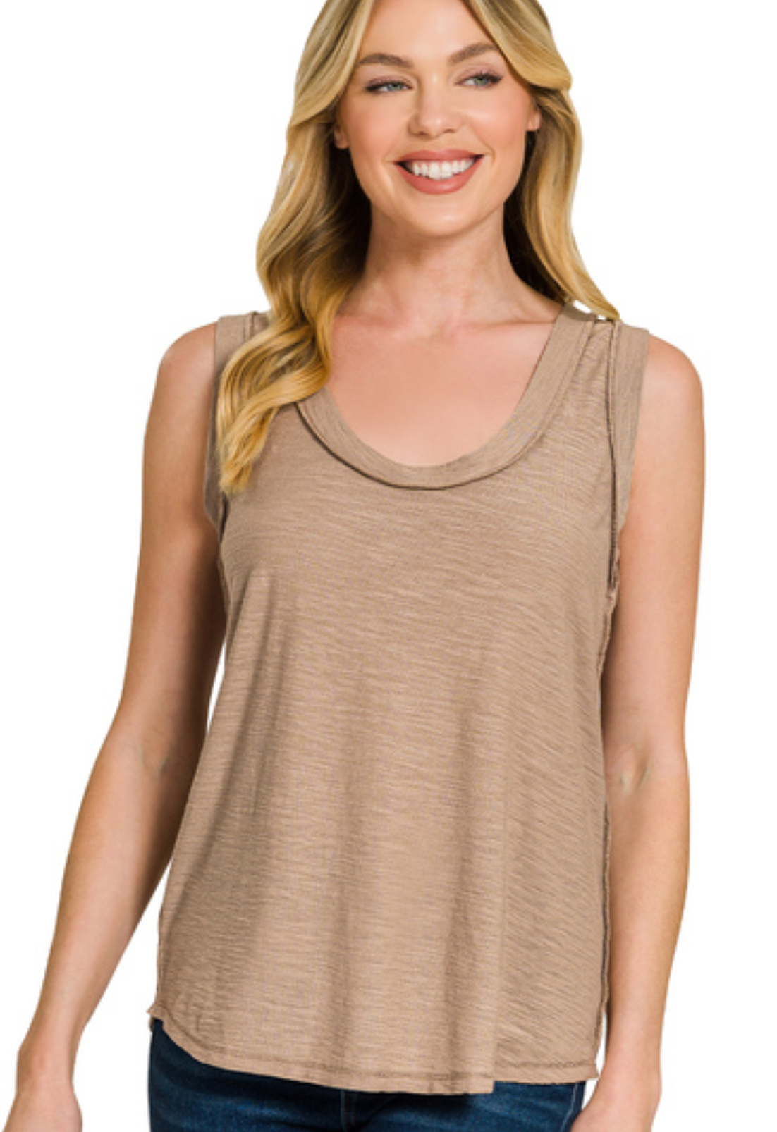 Slub Raw Edge Tank - 2 Colors