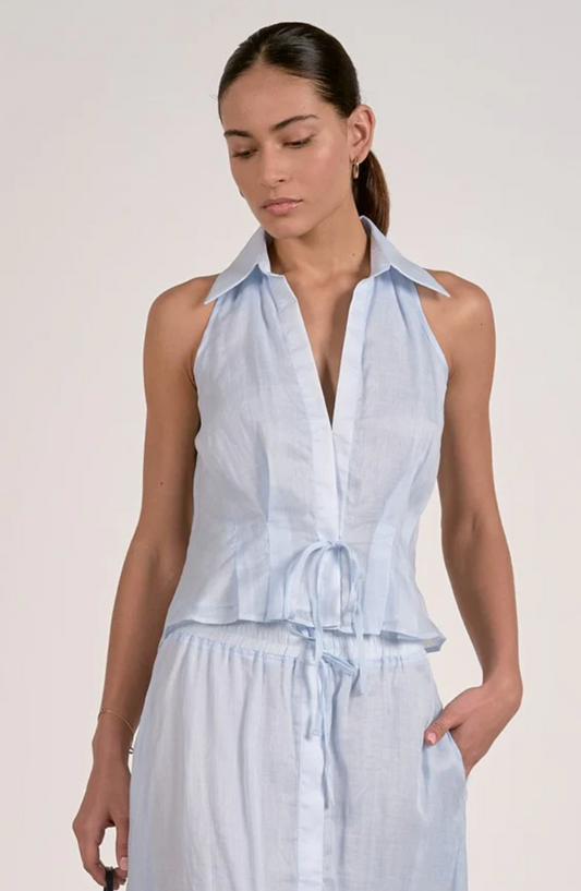 Sky Shore Linen Top