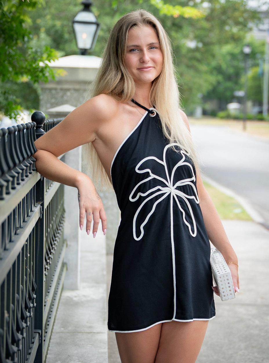 Moonlit Palm Mini Dress