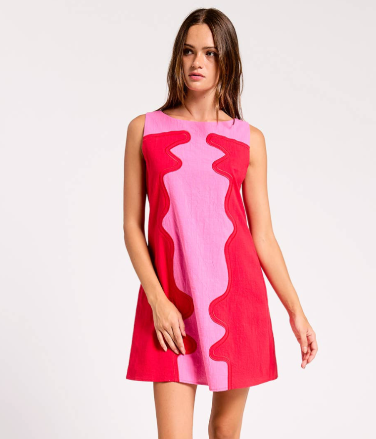 Wavy Pop Shift Dress - 2 Colors
