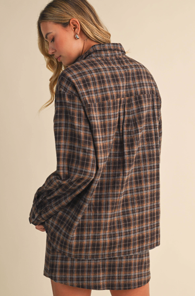 Hickory Oversized Flannel Top