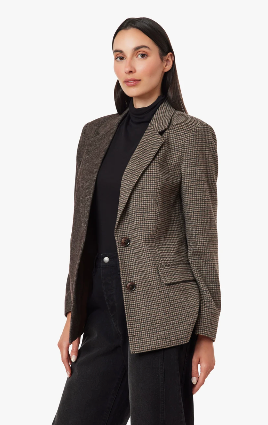 Herringbone Mixed Blazer Coat