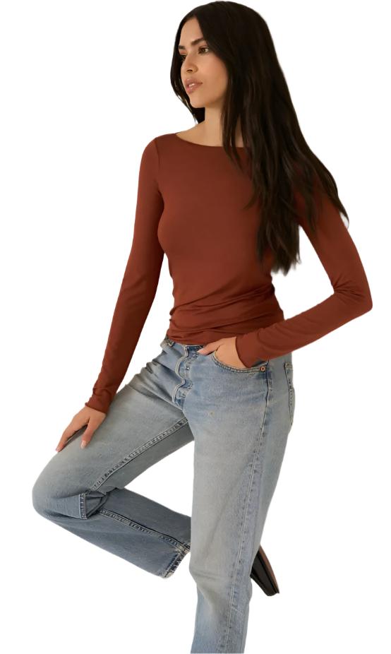 PST Vera Boatneck Long Sleeve Top