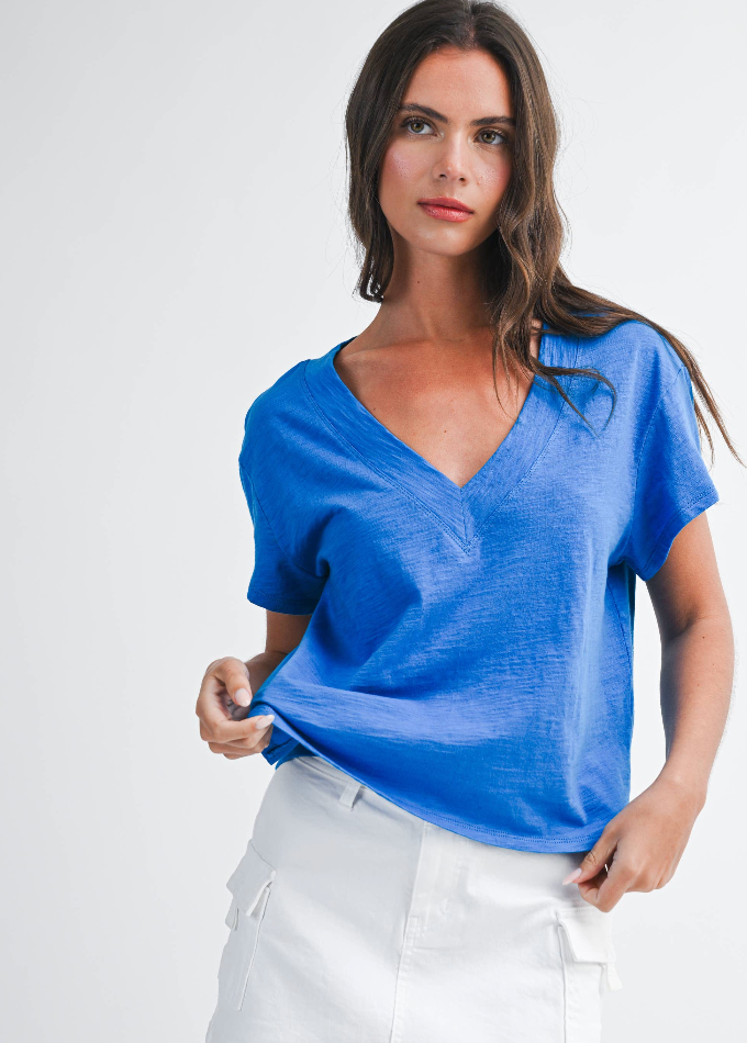Box Crop V Tee - Multiple Colors