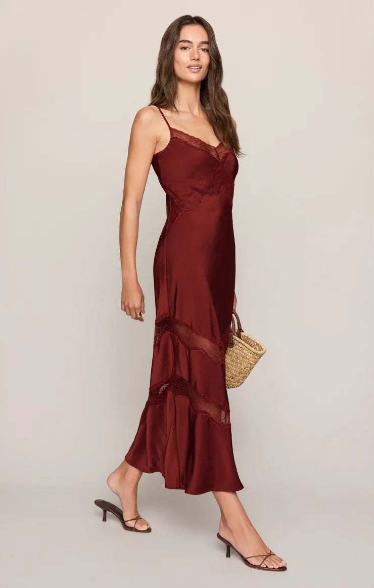 Bruna Lace Insert Midi Dress