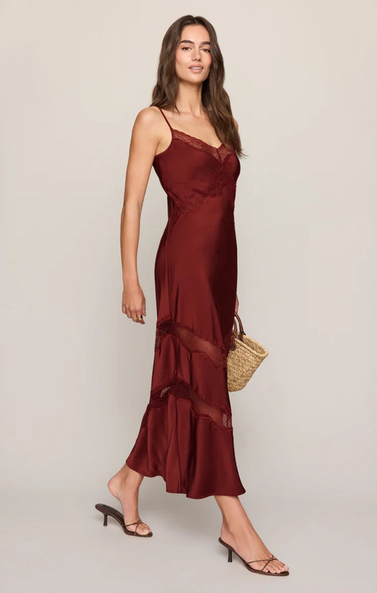 Bruna Lace Insert Midi Dress