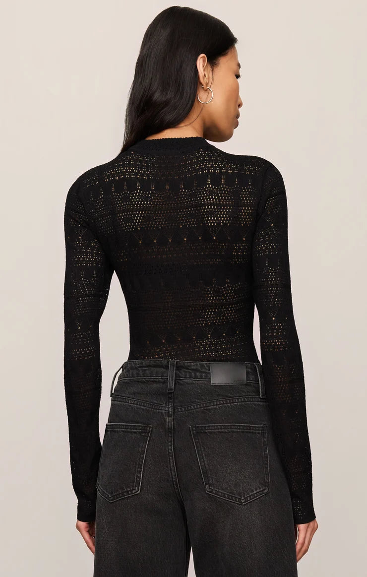Avery Sweater Top-Black