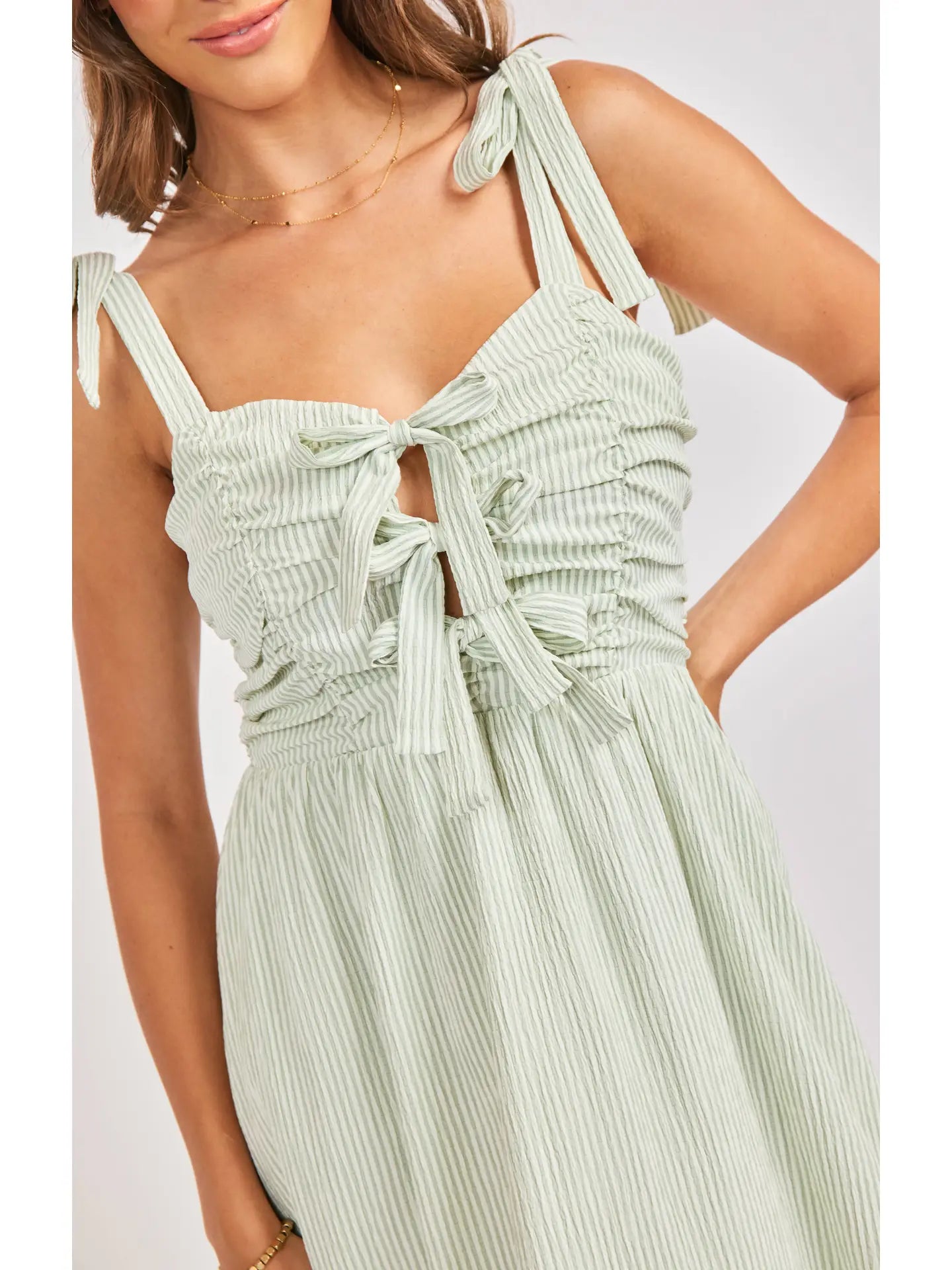 See Me Striped Midi Dress