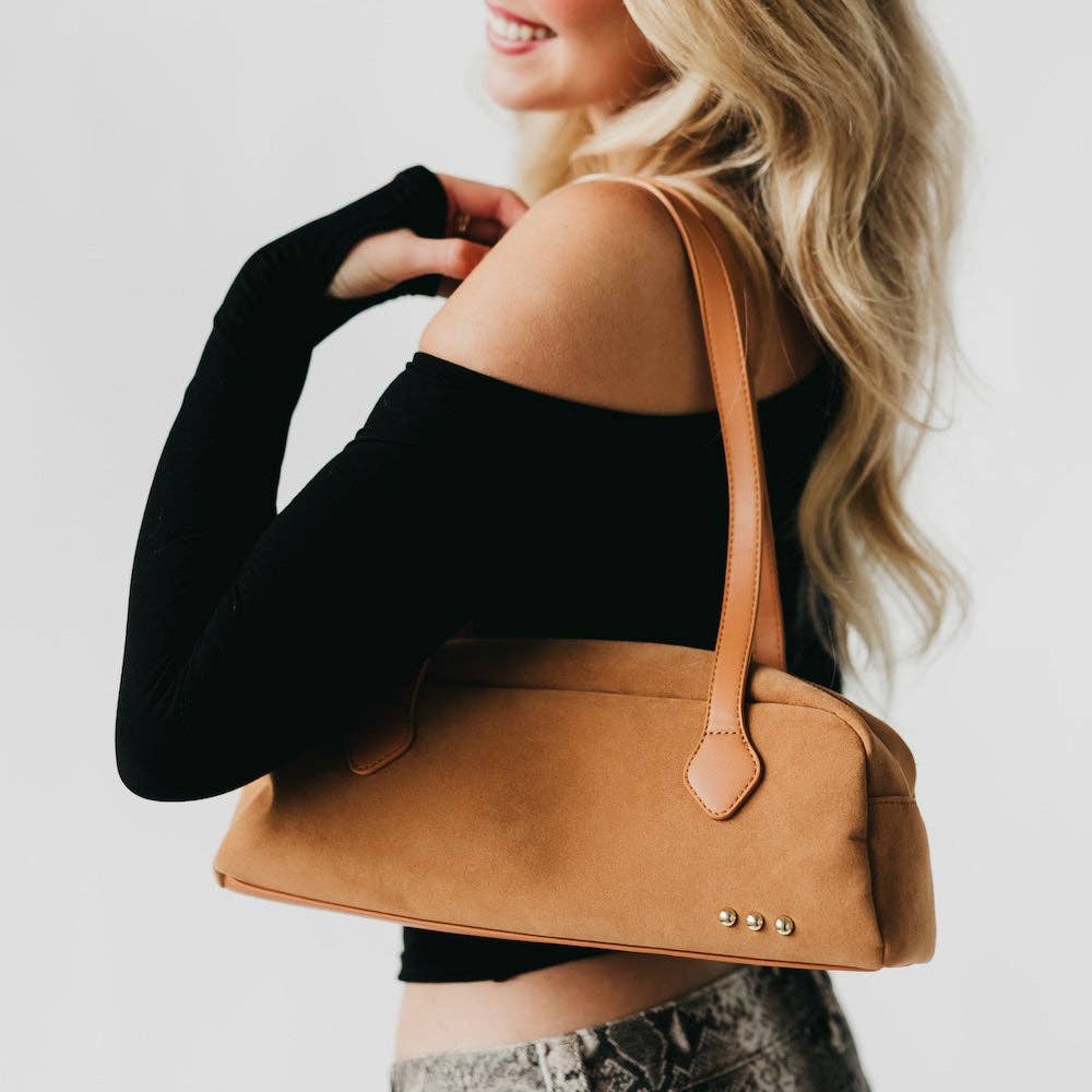 Sally Suede Barrel Shoulder Bag- 3 Colors