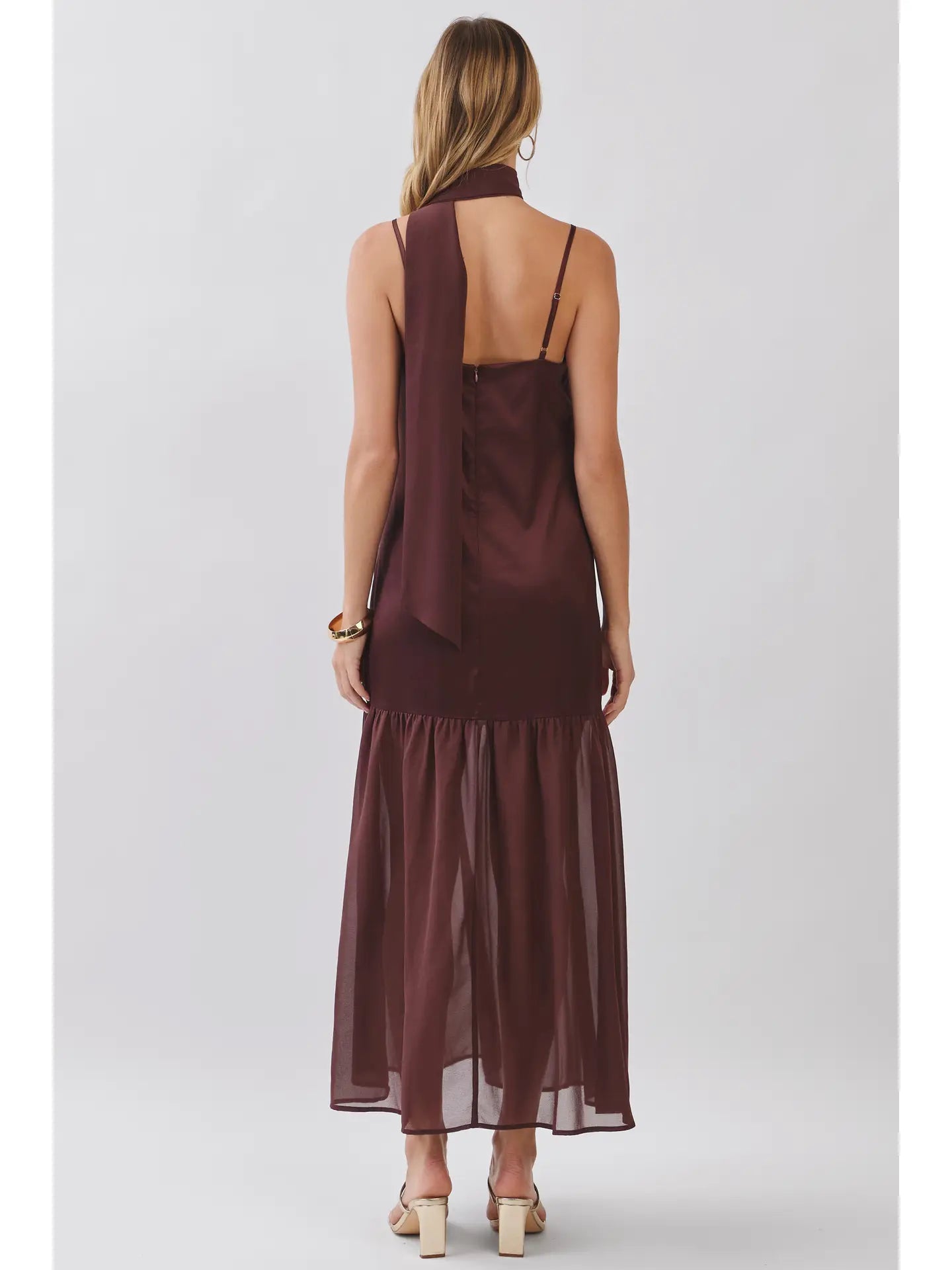 Espresso Sheer Panel Maxi